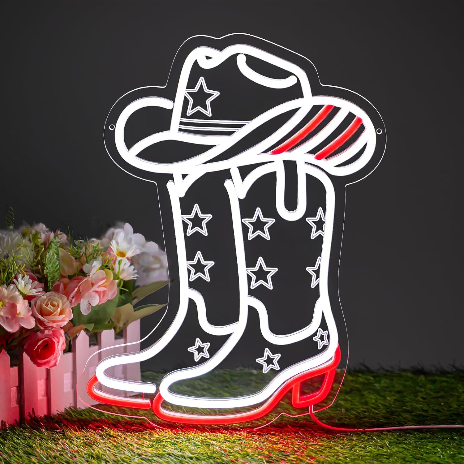 Lighting Decoration Ideas - Cowboy Boots and Hat LED Neon