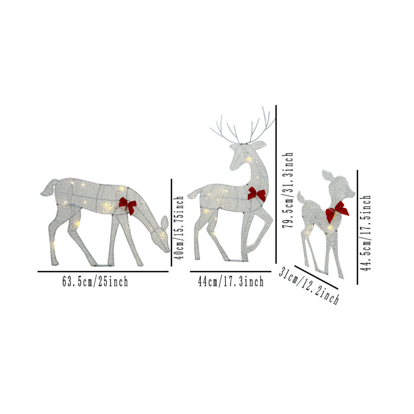Lighting Christmas Decor - Iron Reindeer Family Lighted Outdoor Christmas