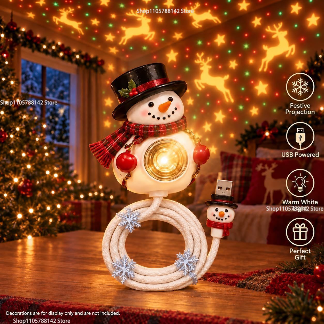 Christmas Snowman USB Christma - огляд і ціна Lighting Christmas Decor